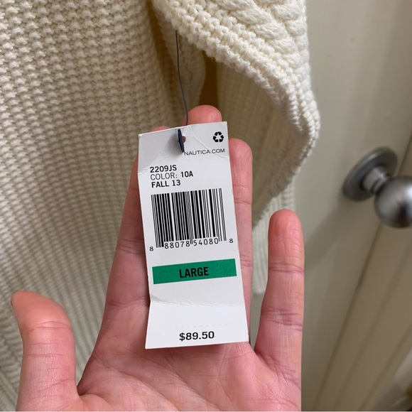 NWT White Knit Cowl Neck Sweater - Picture 3 of 4